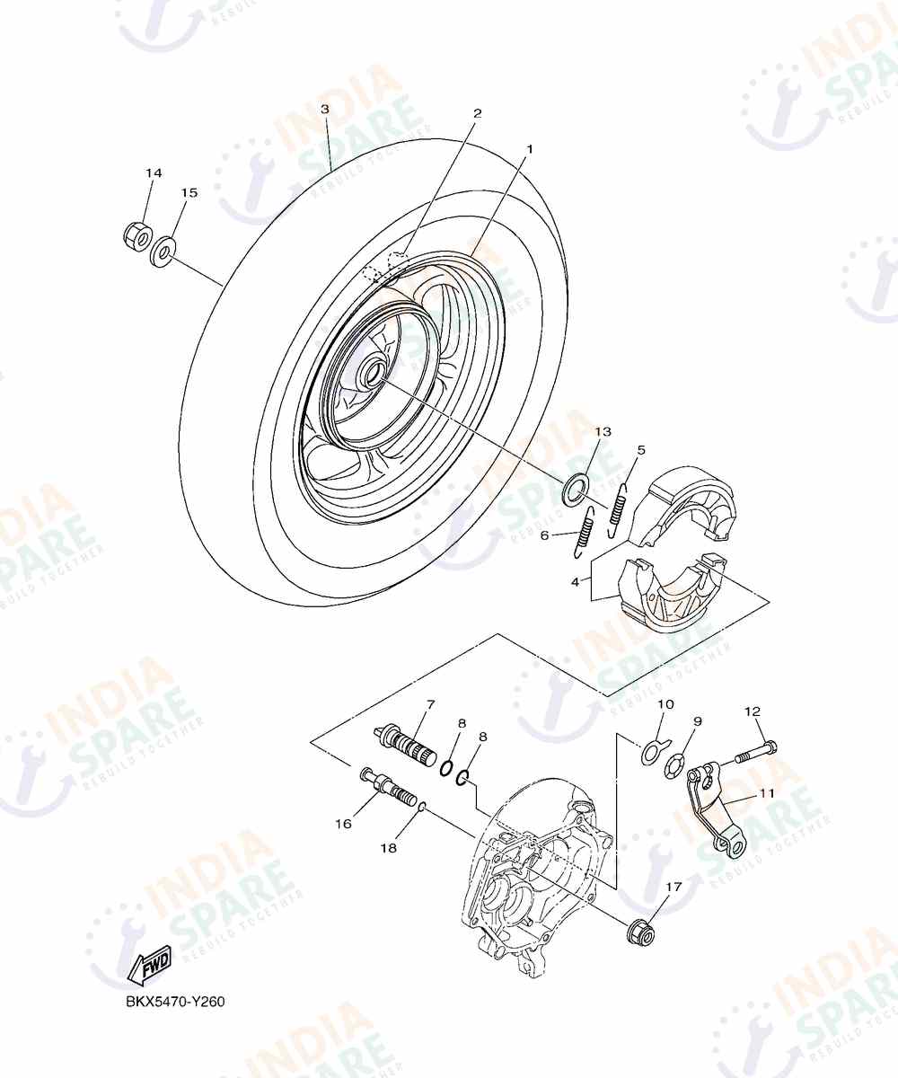 YAMAHA BKXF Series REAR WHEEL